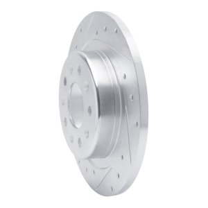 Buick LaCrosse Brake Rotor (1) - Rear Left - R1 Concepts - Drilled & Slotted - Silver - `16-`25